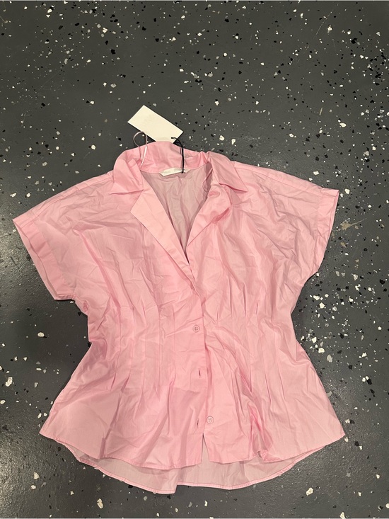 Zara Tops - Zara Light Pink Short Sleeve Button-Up Blouse